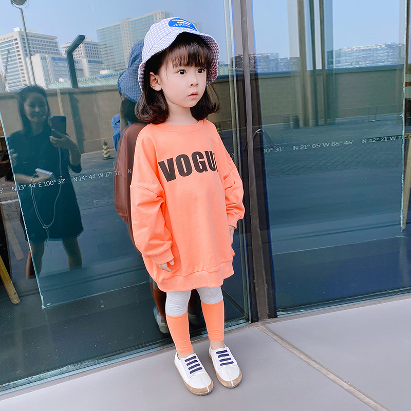 80 150 オシャレ韓国 アルファベット パーカー レギンス 上下セット子供 服 女の子 2点セットアップ