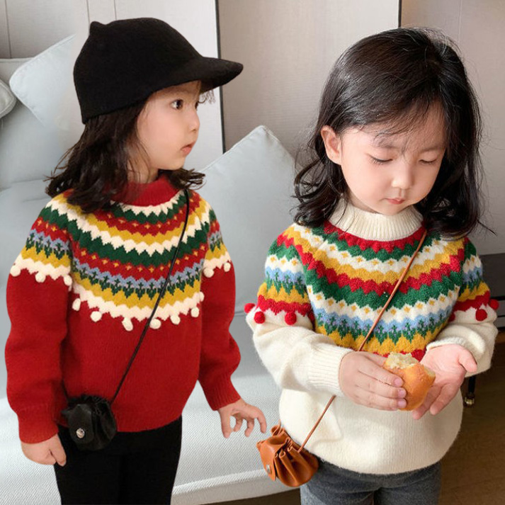 90 150 オシャレ 韓国 合わせやすい 切り替え 子供 服 女の子 トップス セーター