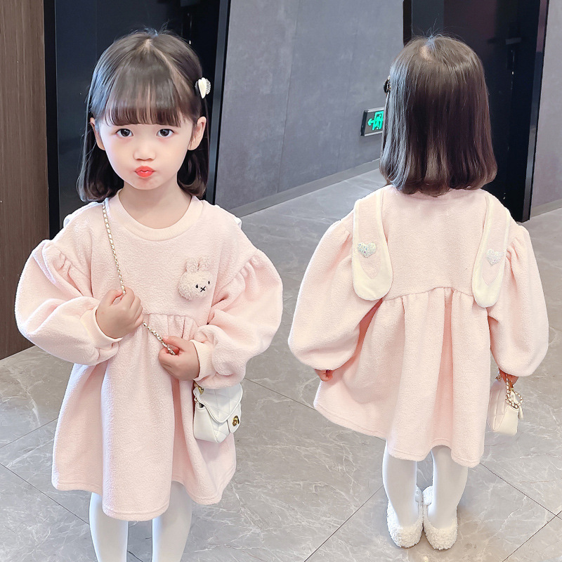 90 130 超かわいい 韓国 厚手 しっかり 子供 服 女の子 ワンピース